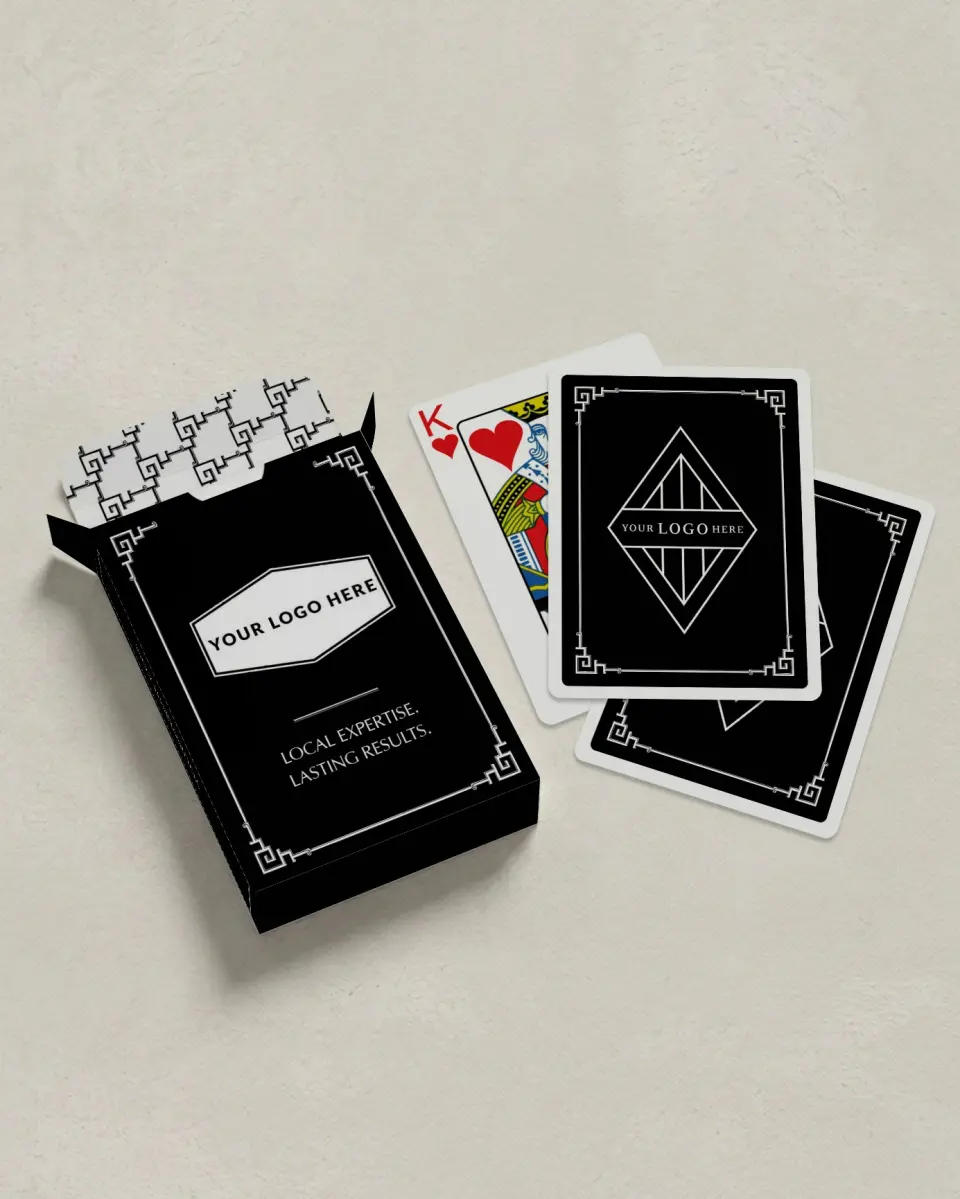 This is a 2.7" x 3.6" box; 2.5" x 3.5" card Business Playing Card called Luxe Geometric printed in full color