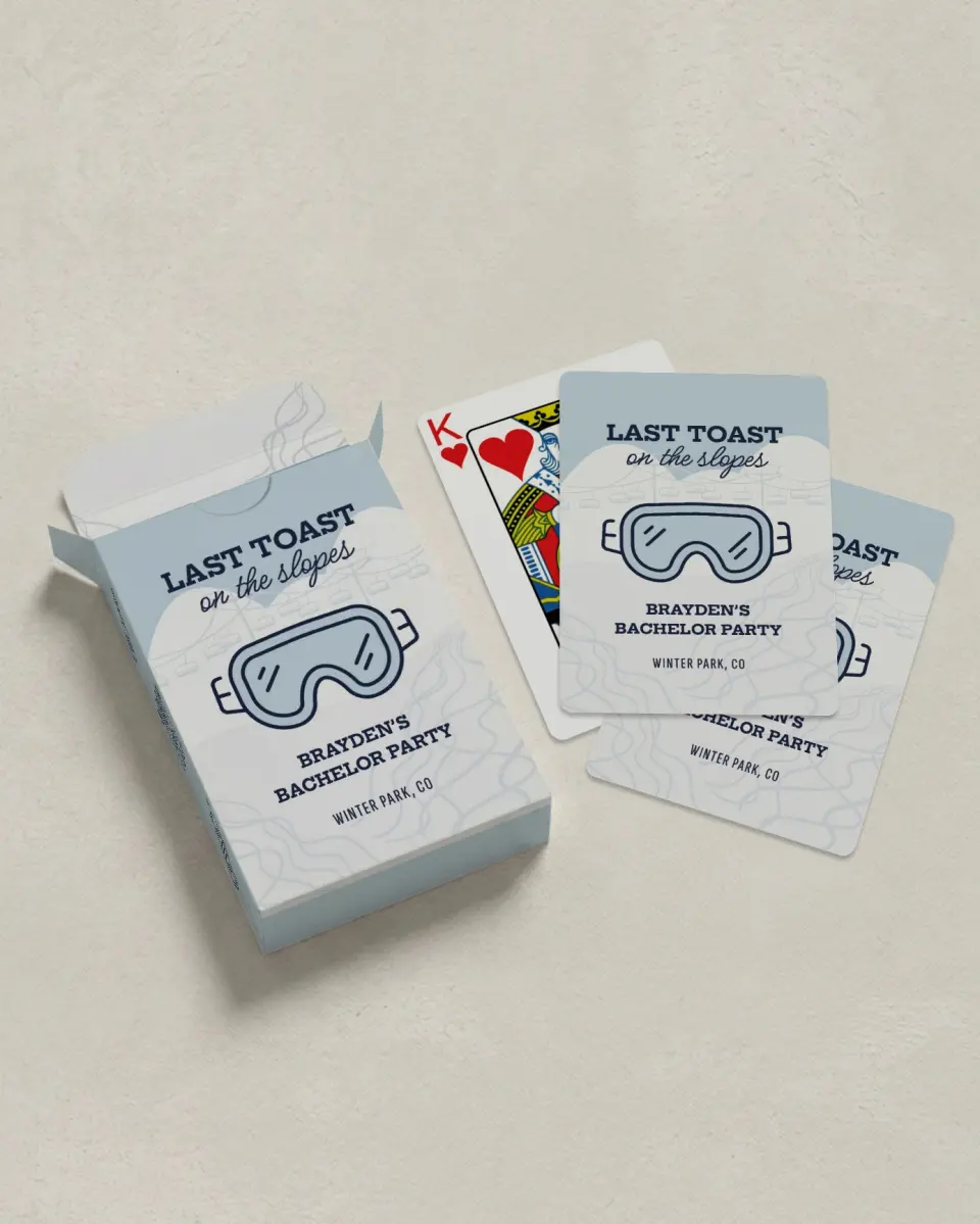 This is a 2.7" x 3.6" box; 2.5" x 3.5" card Business Playing Card called Snow Problems printed in full color