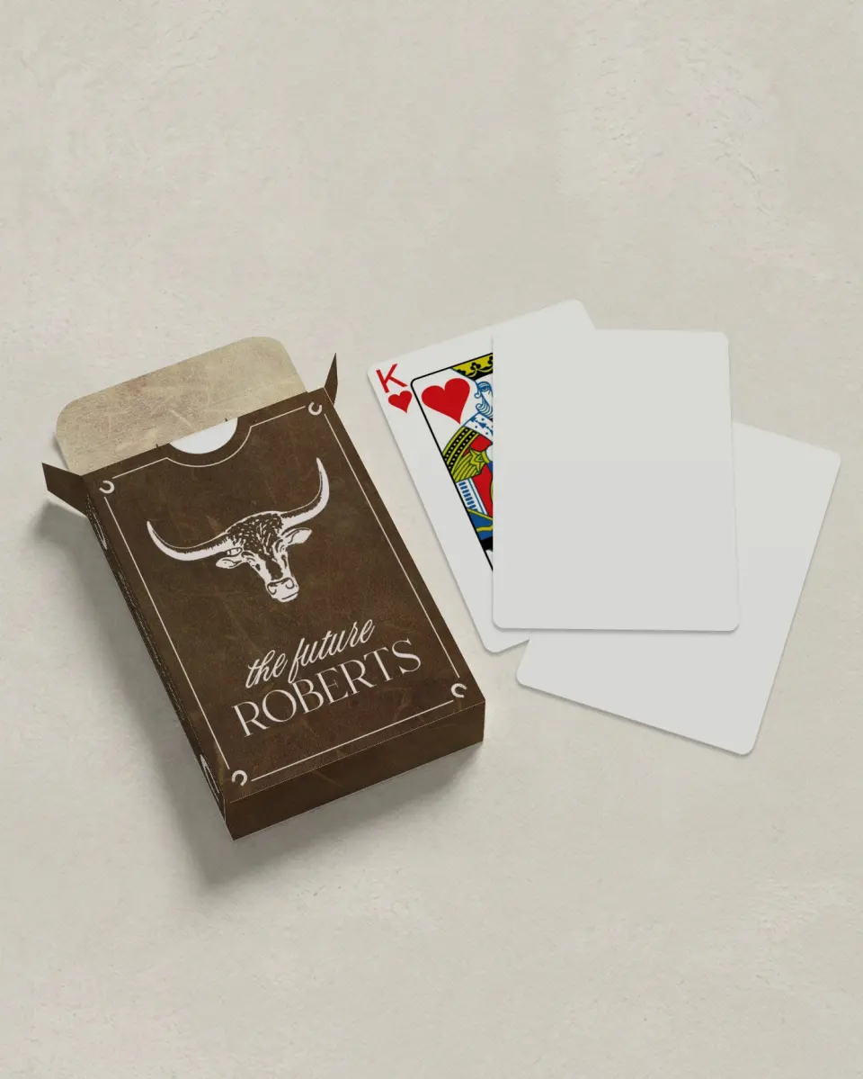 This is a 2.7" x 3.6" box; 2.5" x 3.5" card Business Playing Card called The Final Huddle printed in full color