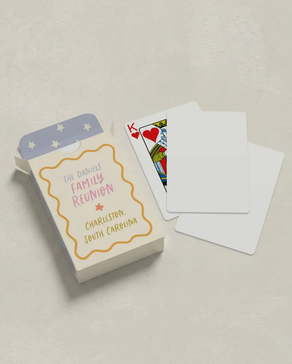 This is a 2.7" x 3.6" box; 2.5" x 3.5" card Business Playing Card called Family Kaleidoscope printed in full color