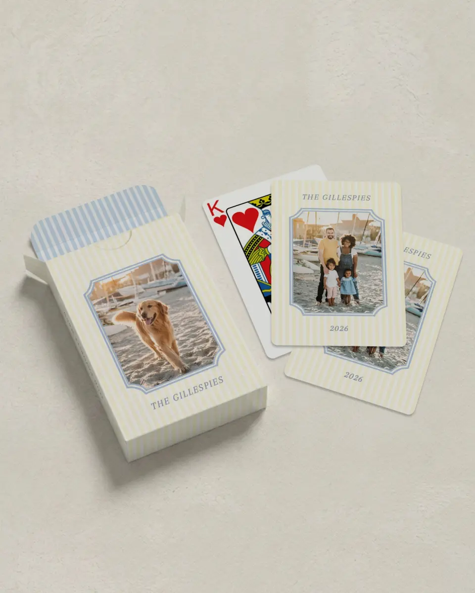 This is a 2.7" x 3.6" box; 2.5" x 3.5" card Business Playing Card called Subtle Stripes printed in full color with Silver foil