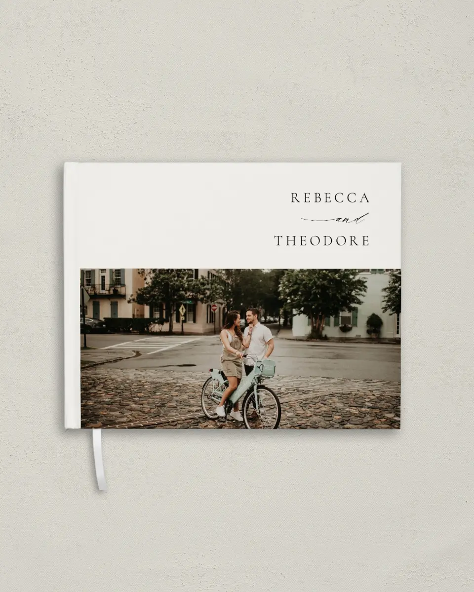 This is a 10½" x 8¼" Wedding Guest Book called Simply Elegant printed in full color