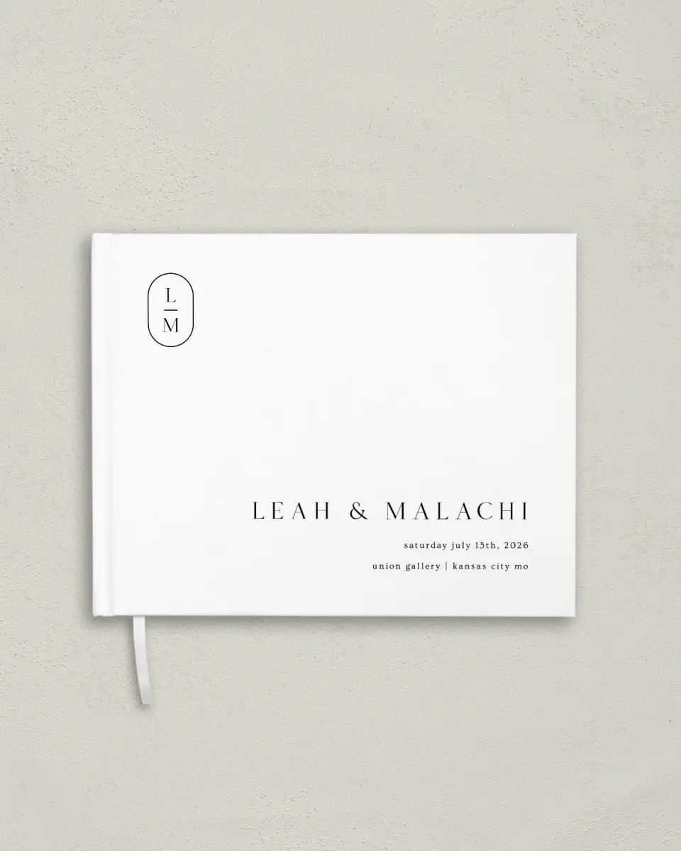 This is a 10½" x 8¼" Wedding Guest Book called Precise Promise printed in full color