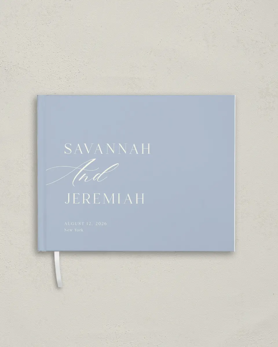 This is a 10½" x 8¼" Wedding Guest Book called The Savannah printed in full color