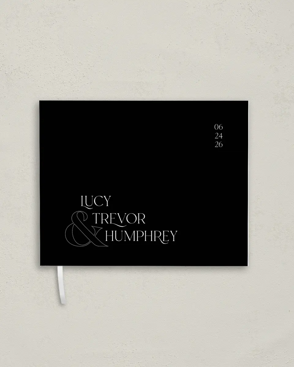 This is a 10½" x 8¼" Wedding Guest Book called The Lucy printed in full color