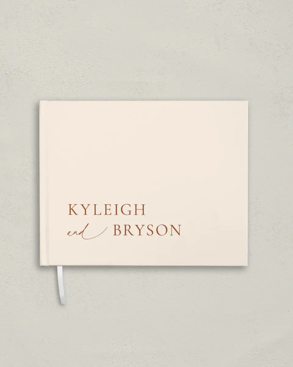 This is a 10½" x 8¼" Wedding Guest Book called The Kyleigh printed in full color