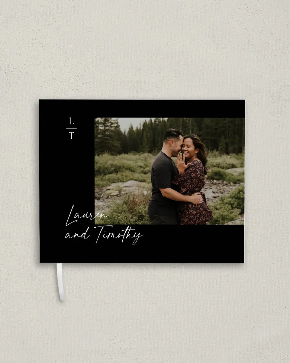 This is a 10½" x 8¼" Wedding Guest Book called The Lauren printed in full color