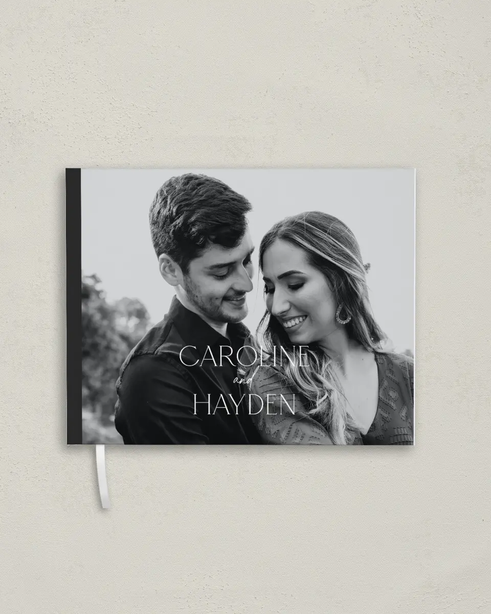 This is a 10½" x 8¼" Wedding Guest Book called The Caroline printed in full color