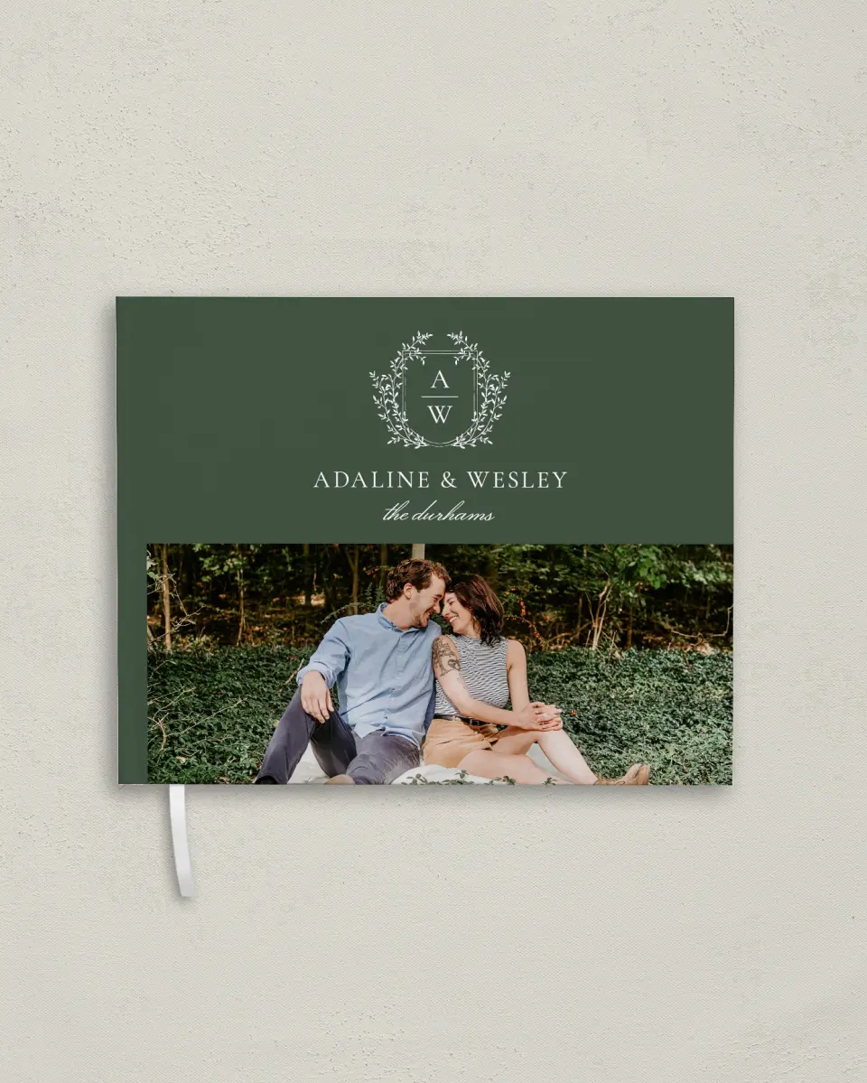 This is a 10½" x 8¼" Wedding Guest Book called The Adaline printed in full color