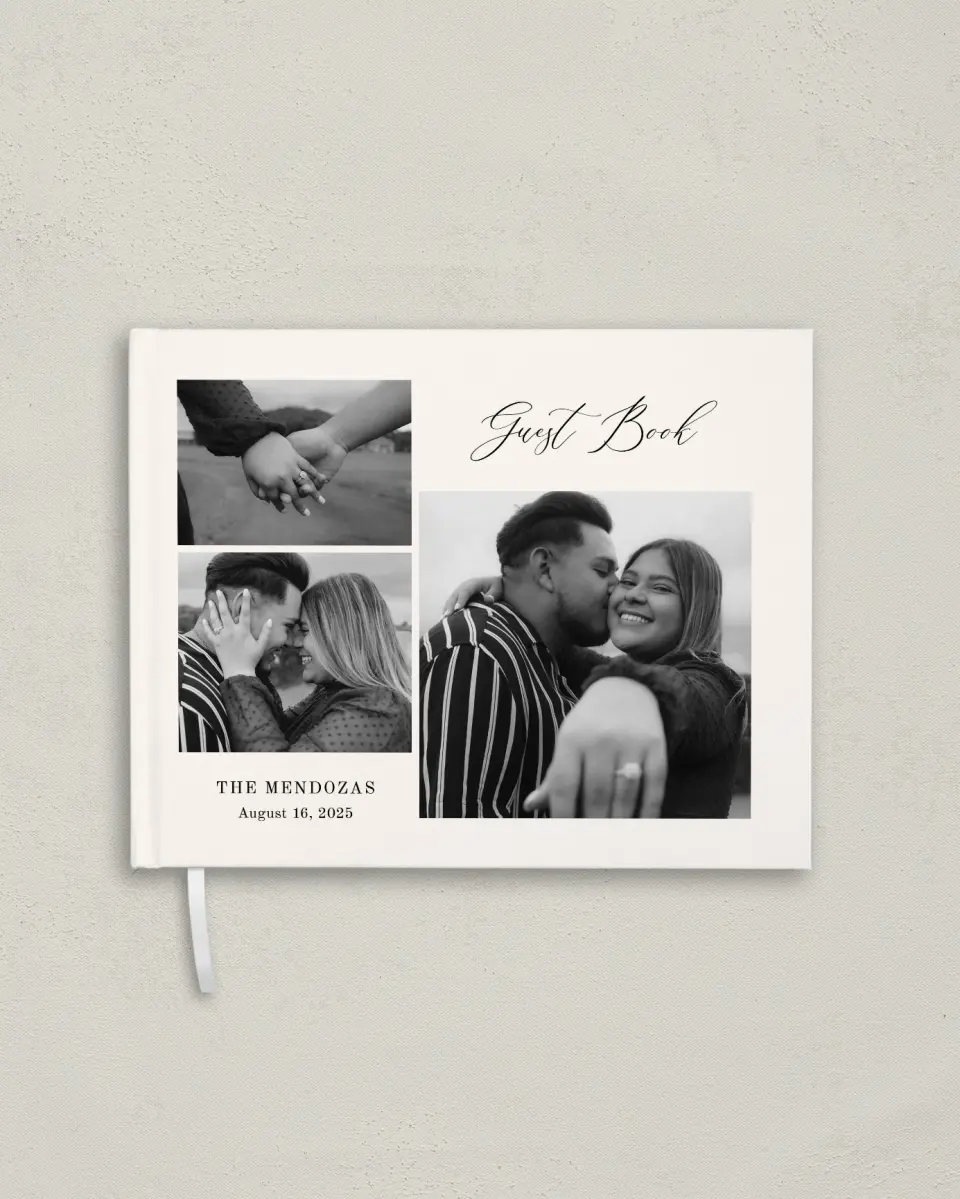 This is a 10½" x 8¼" Wedding Guest Book called Loving Union printed in full color