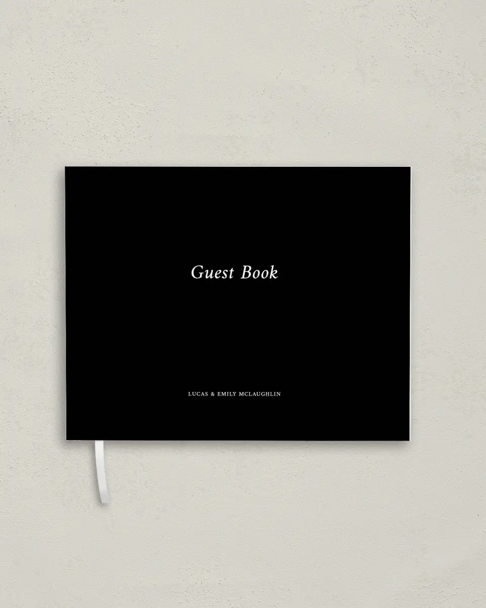 This is a 10½" x 8¼" Wedding Guest Book called Bound Together printed in full color