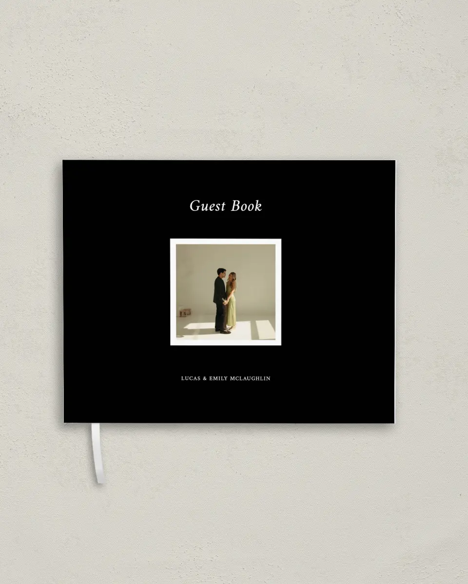 This is a 10½" x 8¼" Wedding Guest Book called Bound Together printed in full color