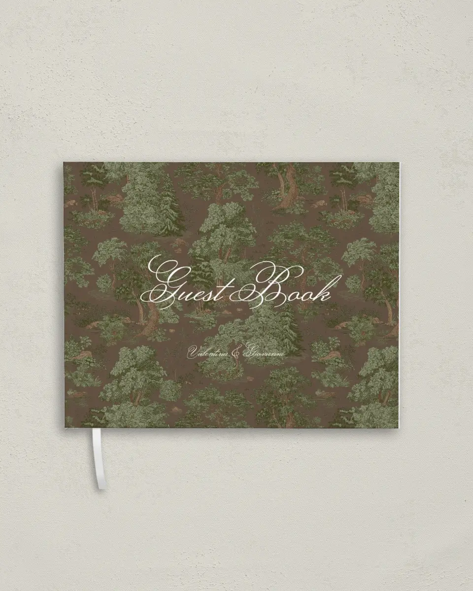 This is a 10½" x 8¼" Wedding Guest Book called Holloway printed in full color
