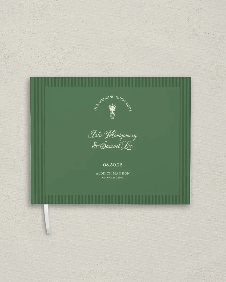 This is a 10½" x 8¼" Wedding Guest Book called Warwick printed in full color
