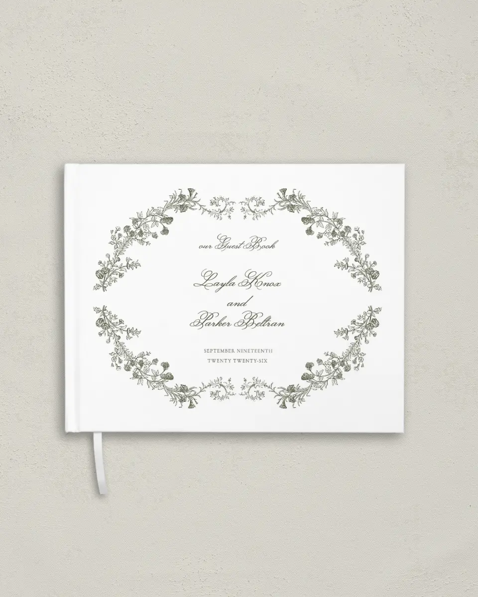 This is a 10½" x 8¼" Wedding Guest Book called Holderness printed in full color