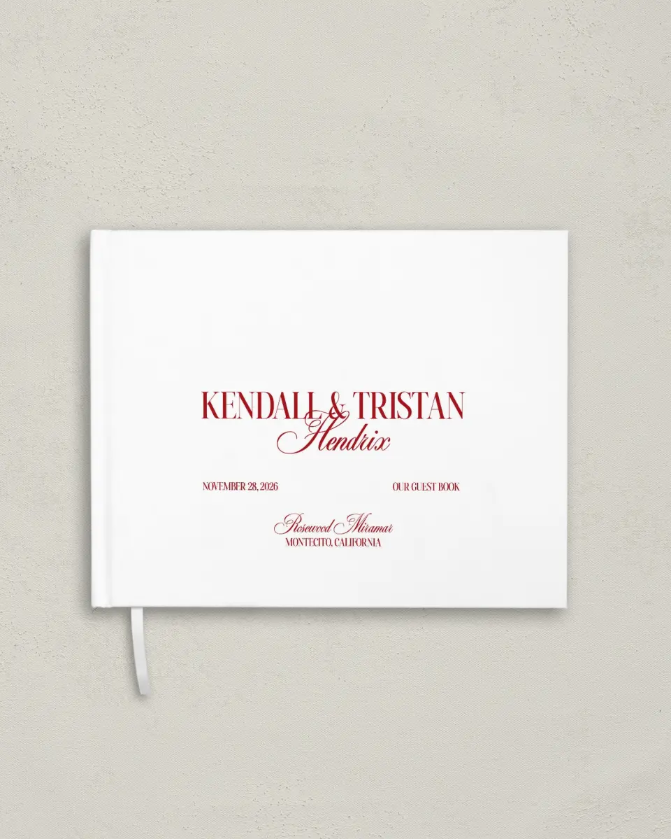 This is a 10½" x 8¼" Wedding Guest Book called Montecito printed in full color