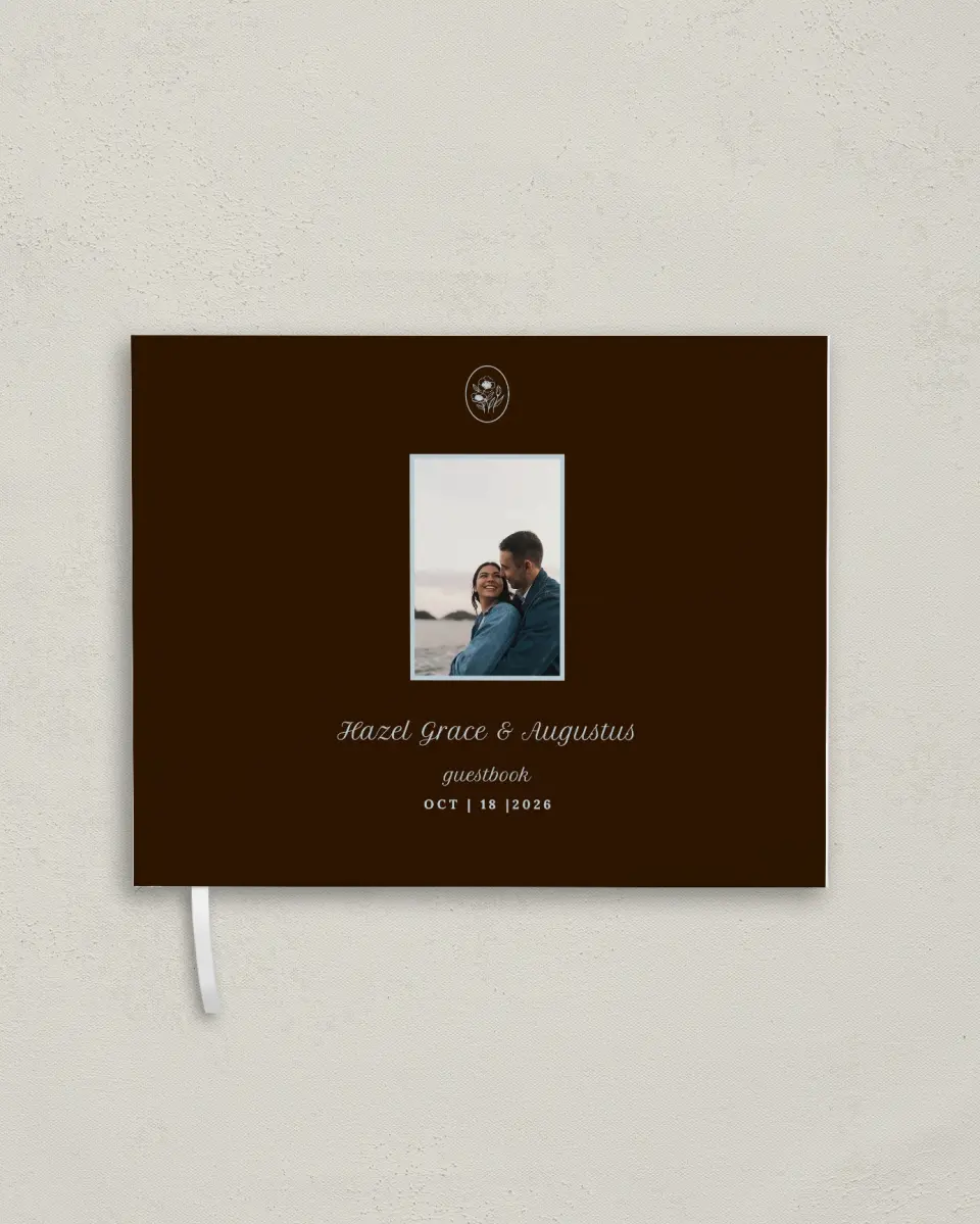 This is a 10½" x 8¼" Wedding Guest Book called Montauk printed in full color