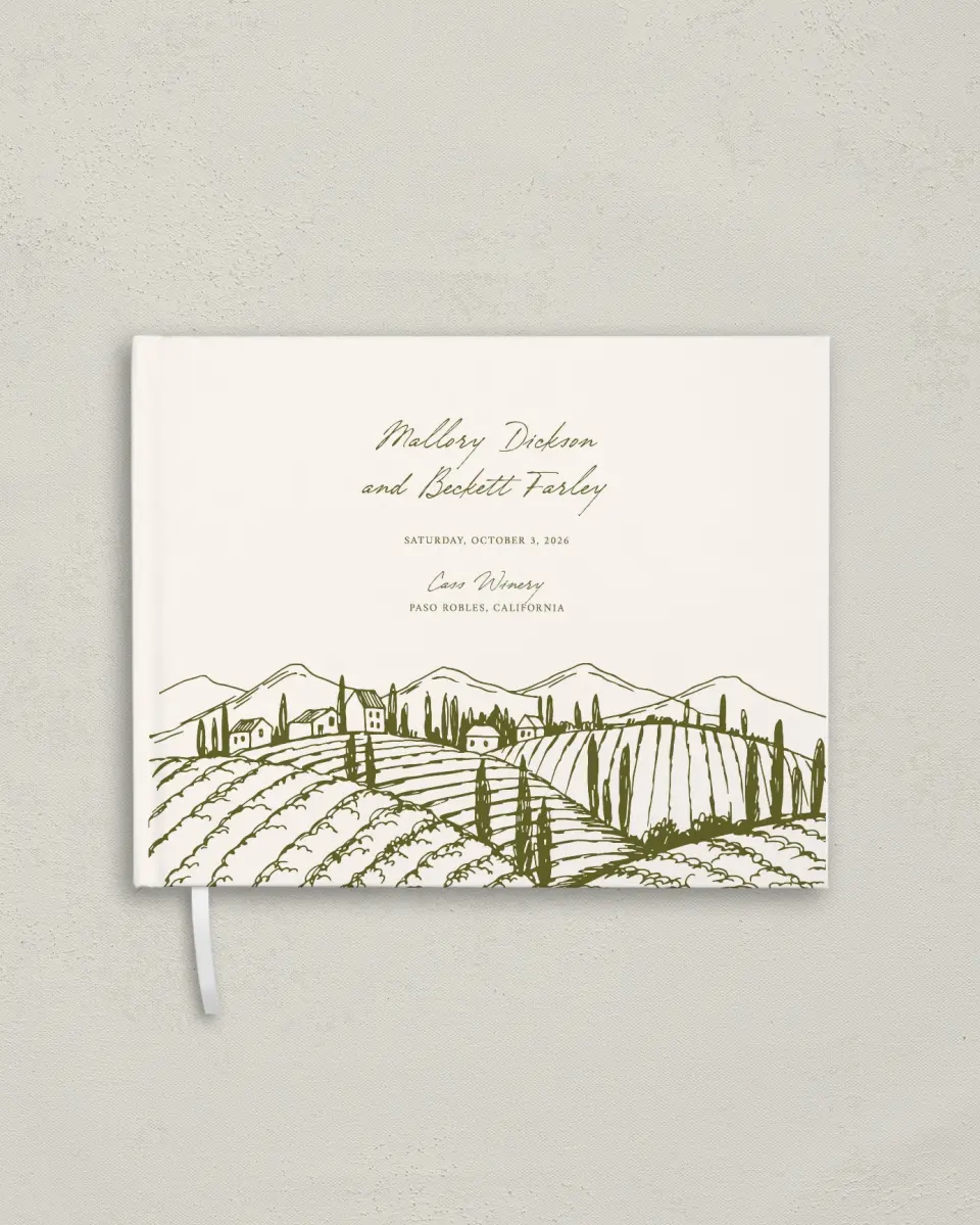 This is a 10½" x 8¼" Wedding Guest Book called Ivyhill printed in full color