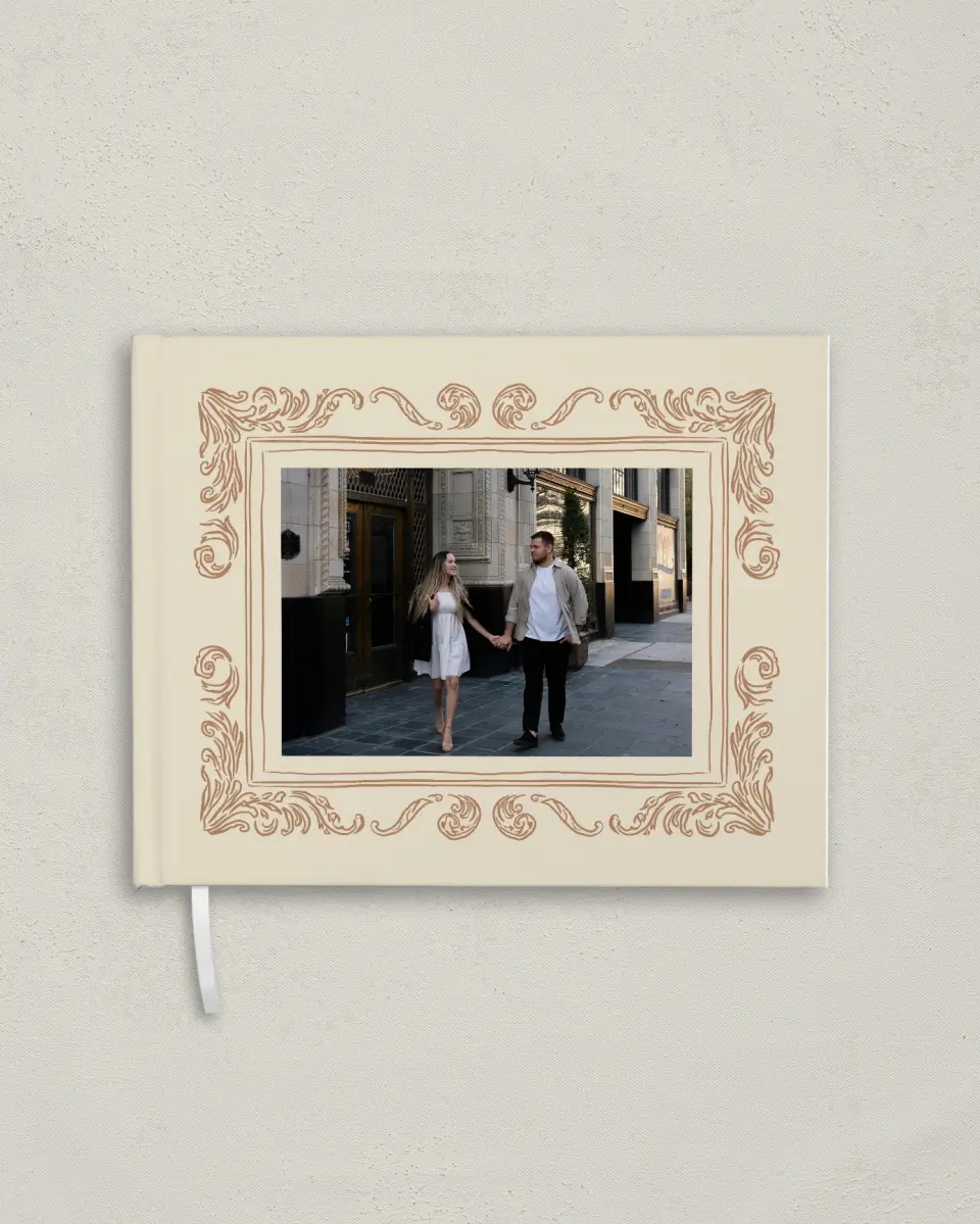 This is a 10½" x 8¼" Wedding Guest Book called Nazareth & Stone printed in full color
