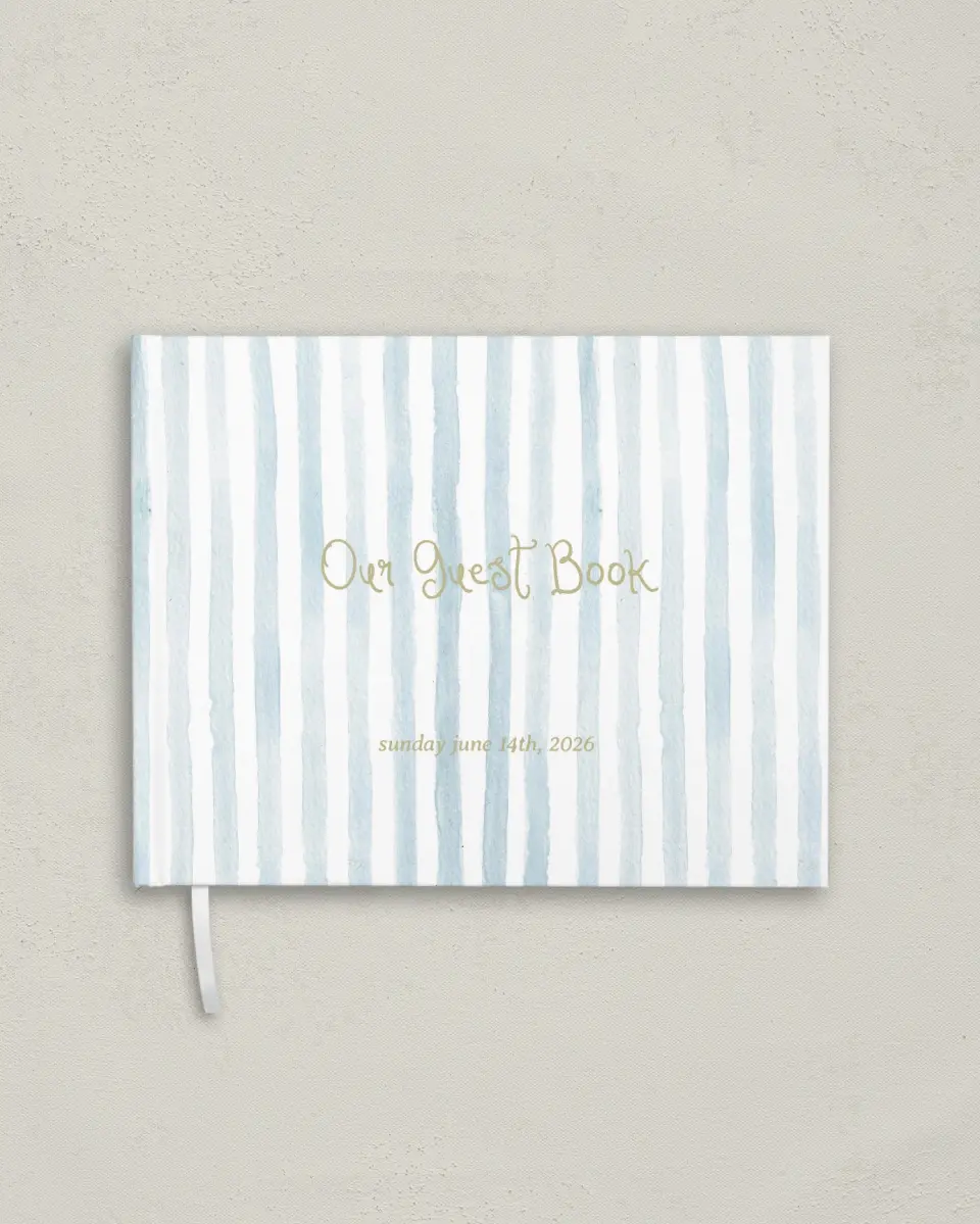 This is a 10½" x 8¼" Wedding Guest Book called Soft Meadows printed in full color