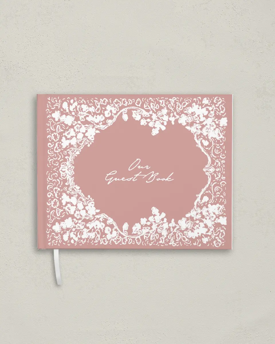 This is a 10½" x 8¼" Wedding Guest Book called Verdant Romance printed in full color