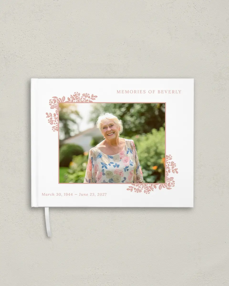 This is a 10½" x 8¼" Memory Book called Beloved Blooms printed in full color
