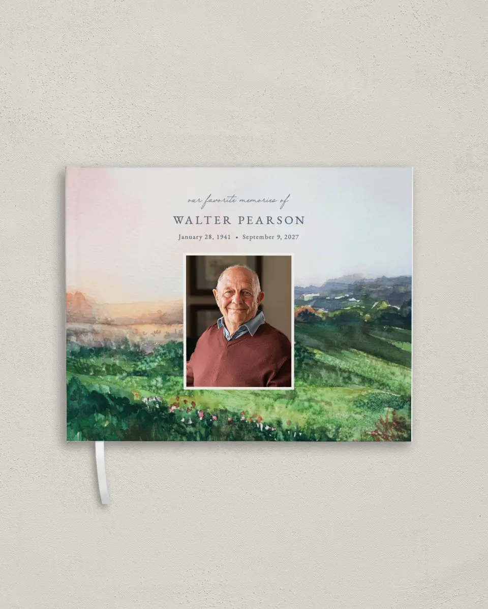 This is a 10½" x 8¼" Memory Book called Peaceful Horizon printed in full color