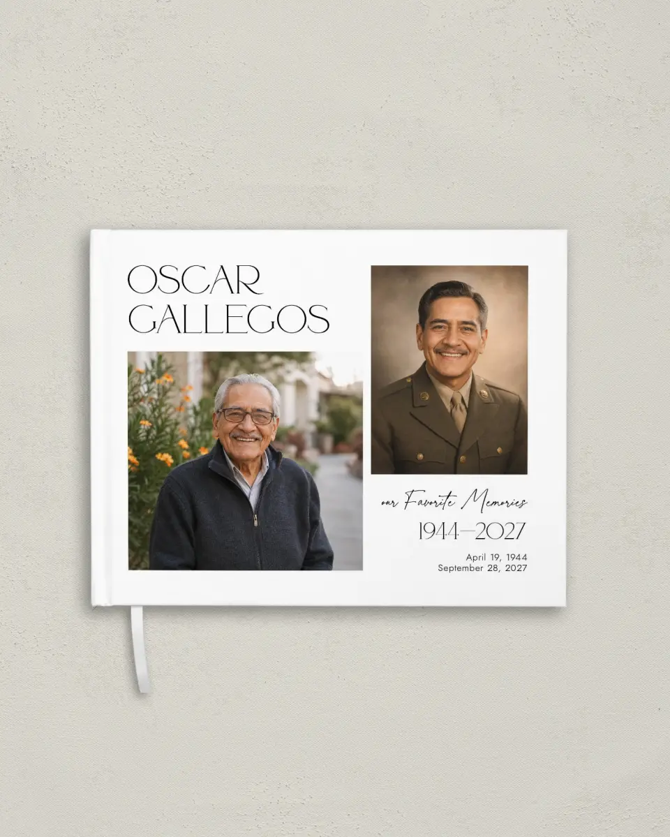This is a 10½" x 8¼" Memory Book called Honorable Life printed in full color