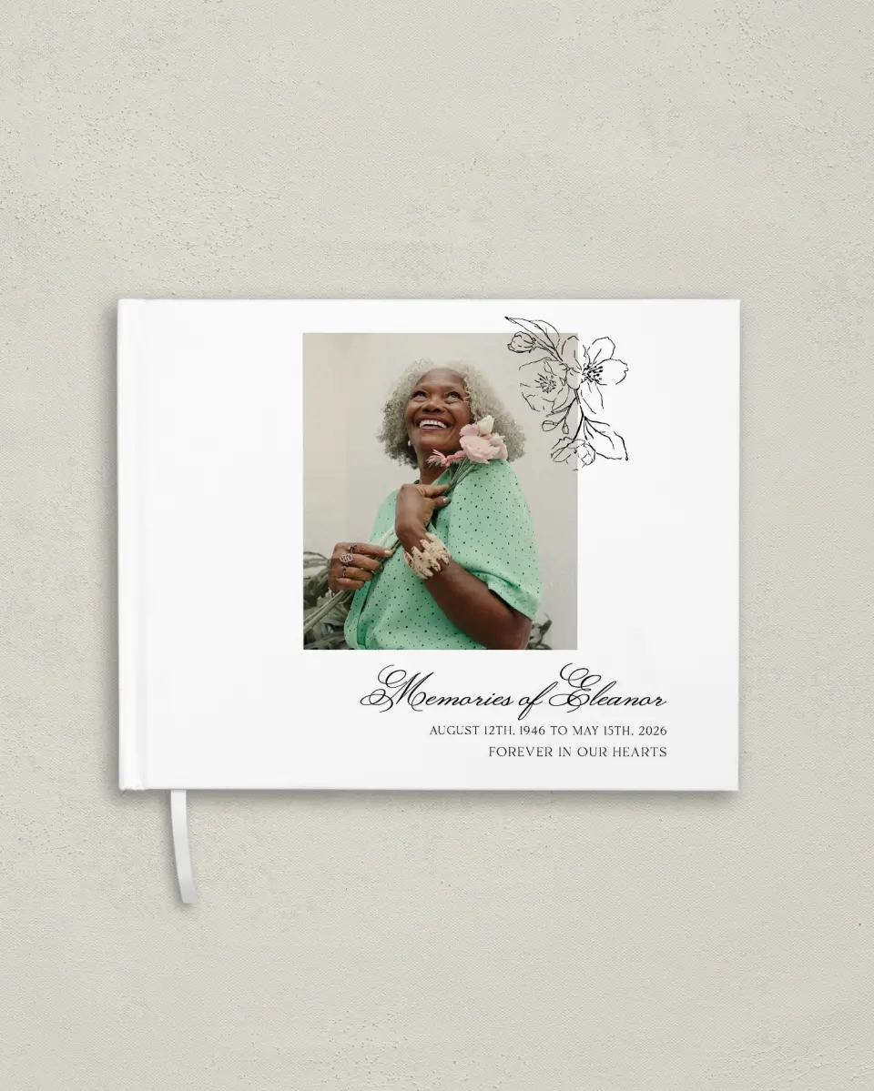 This is a 10½" x 8¼" Memory Book called Peaceful Petals printed in full color