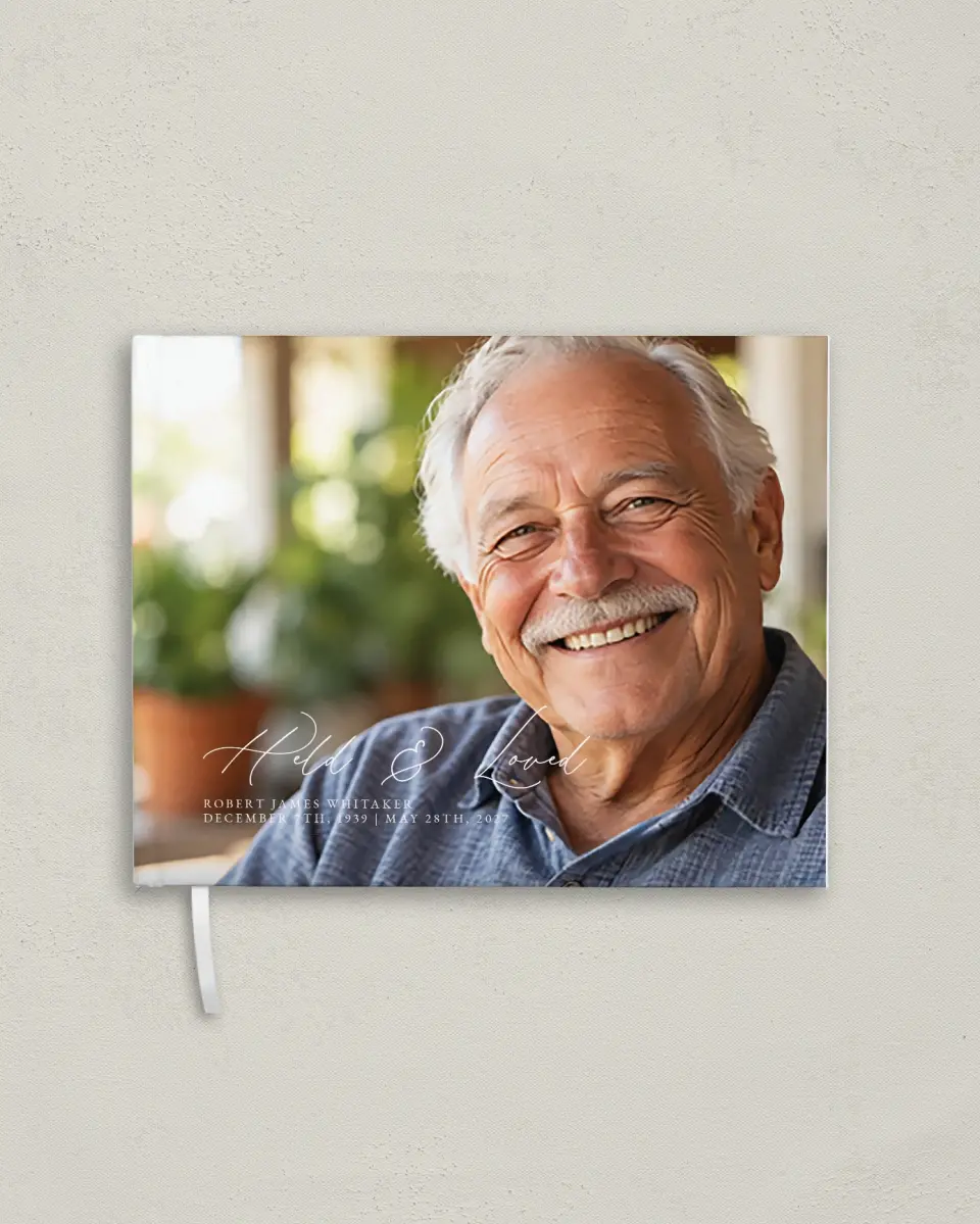 This is a 10½" x 8¼" Memory Book called Held & Loved printed in full color