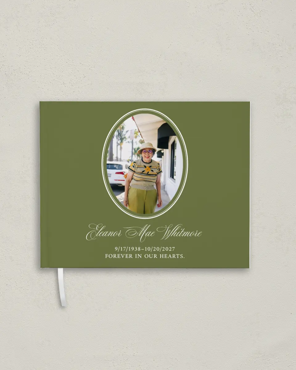 This is a 10½" x 8¼" Memory Book called In Remembrance printed in full color