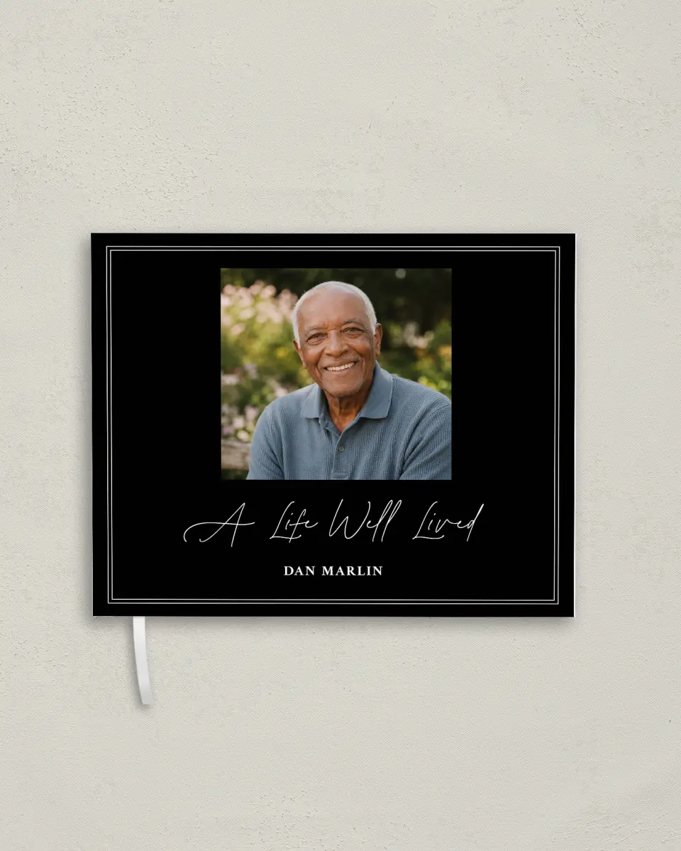 This is a 10½" x 8¼" Memory Book called In Memory printed in full color