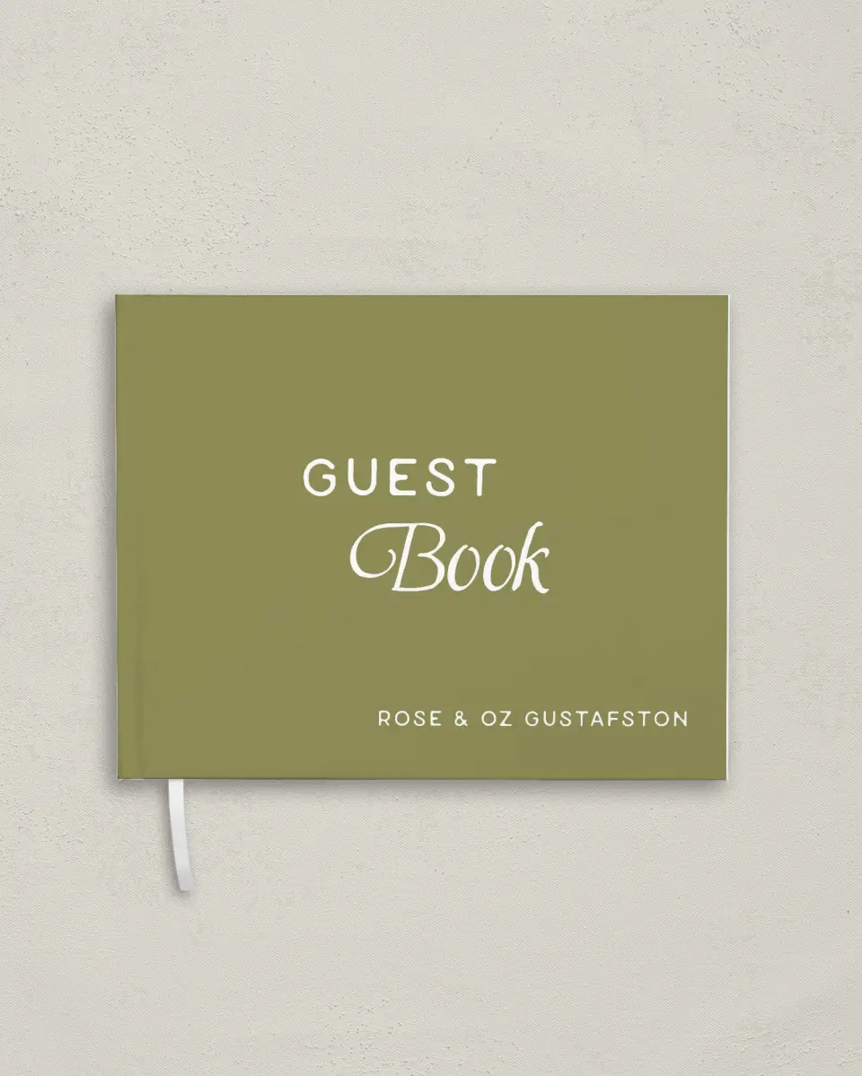 This is a 10½" x 8¼" Wedding Guest Book called The Rosemary printed in full color