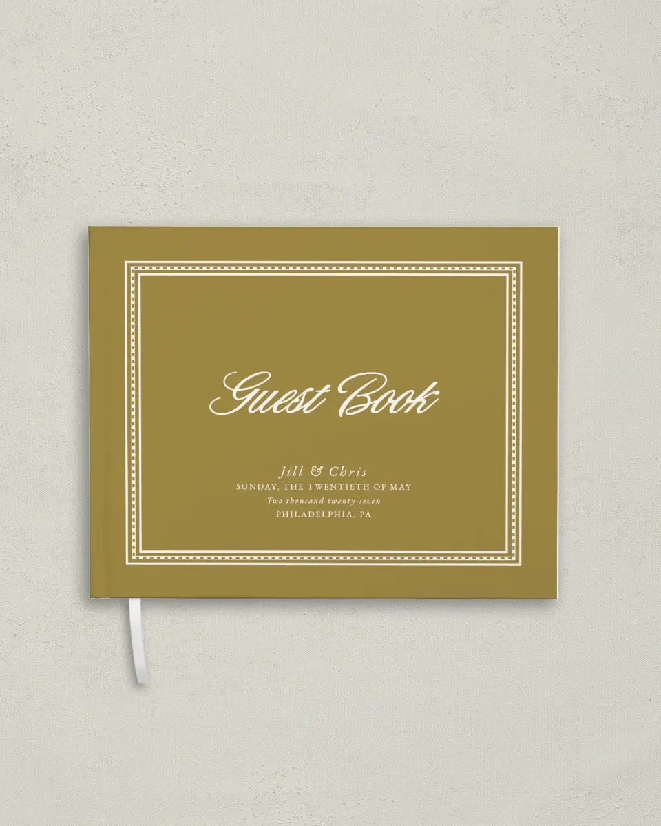 This is a 10½" x 8¼" Wedding Guest Book called The Jillian printed in full color