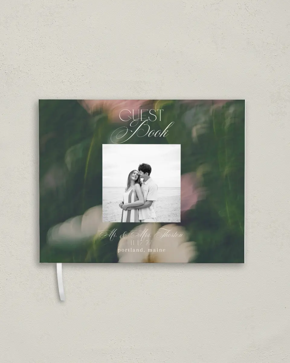 This is a 10½" x 8¼" Wedding Guest Book called The Bethany printed in full color