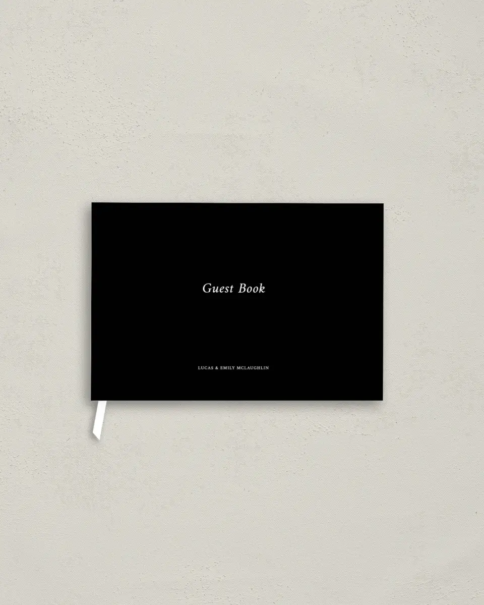 This is a 9" x 6" Wedding Guest Book called Bound Together printed in full color