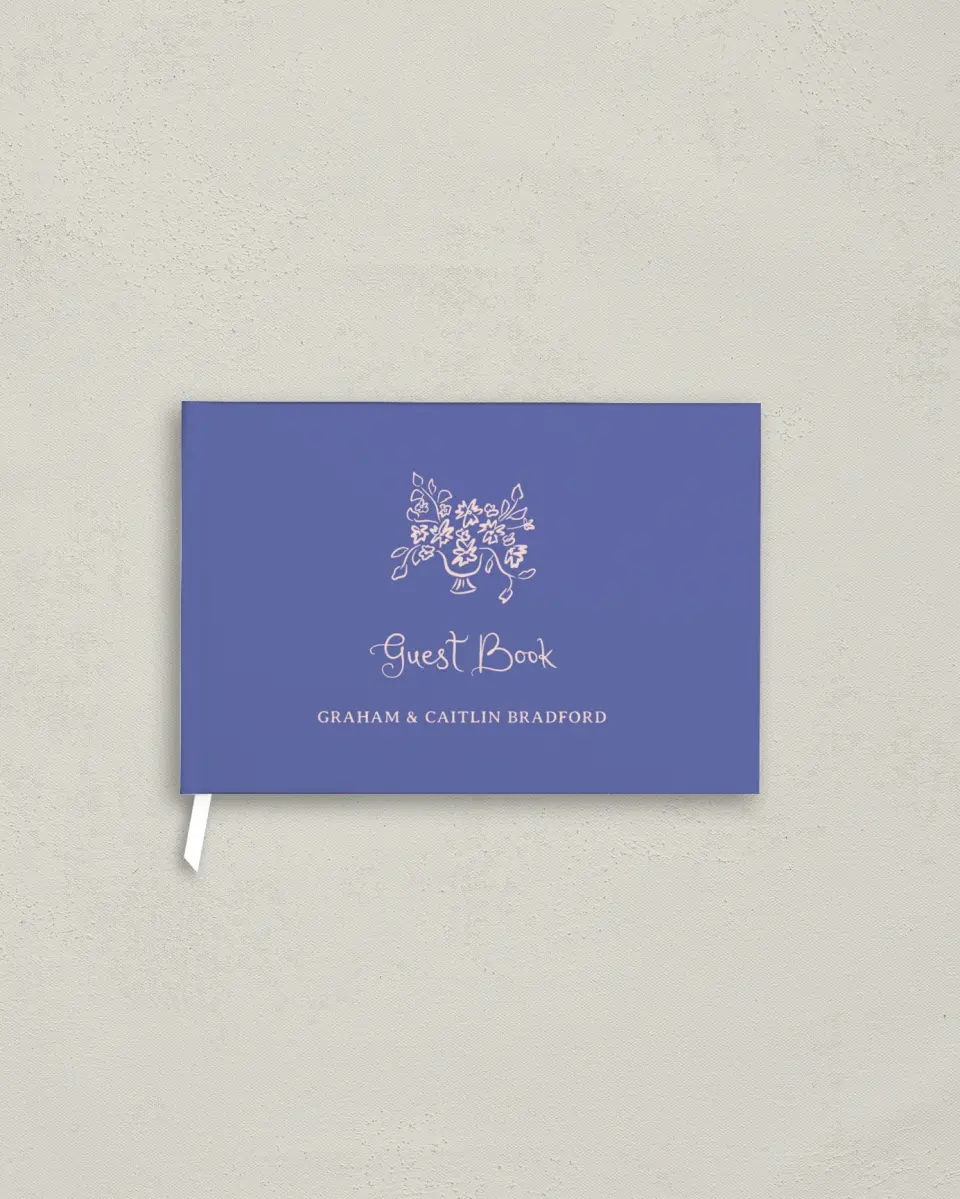 This is a 9" x 6" Wedding Guest Book called Hand-Drawn Harmony printed in full color