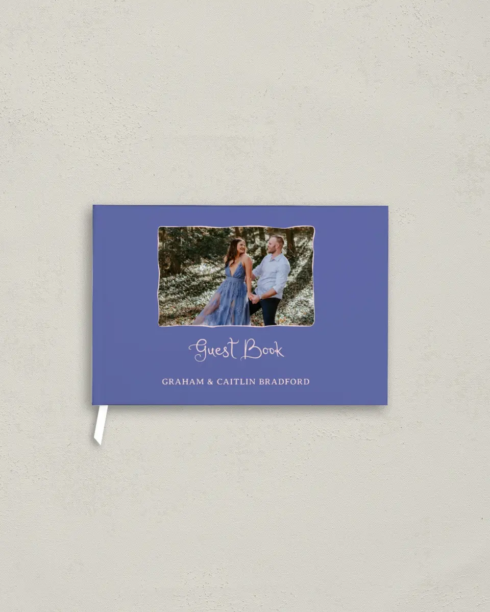 This is a 9" x 6" Wedding Guest Book called Hand-Drawn Harmony printed in full color