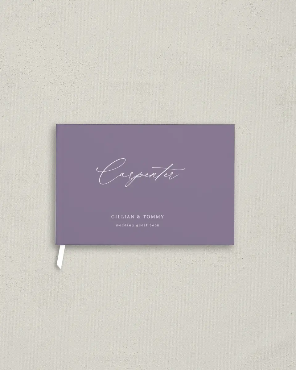 This is a 9" x 6" Wedding Guest Book called Bound in Love printed in full color