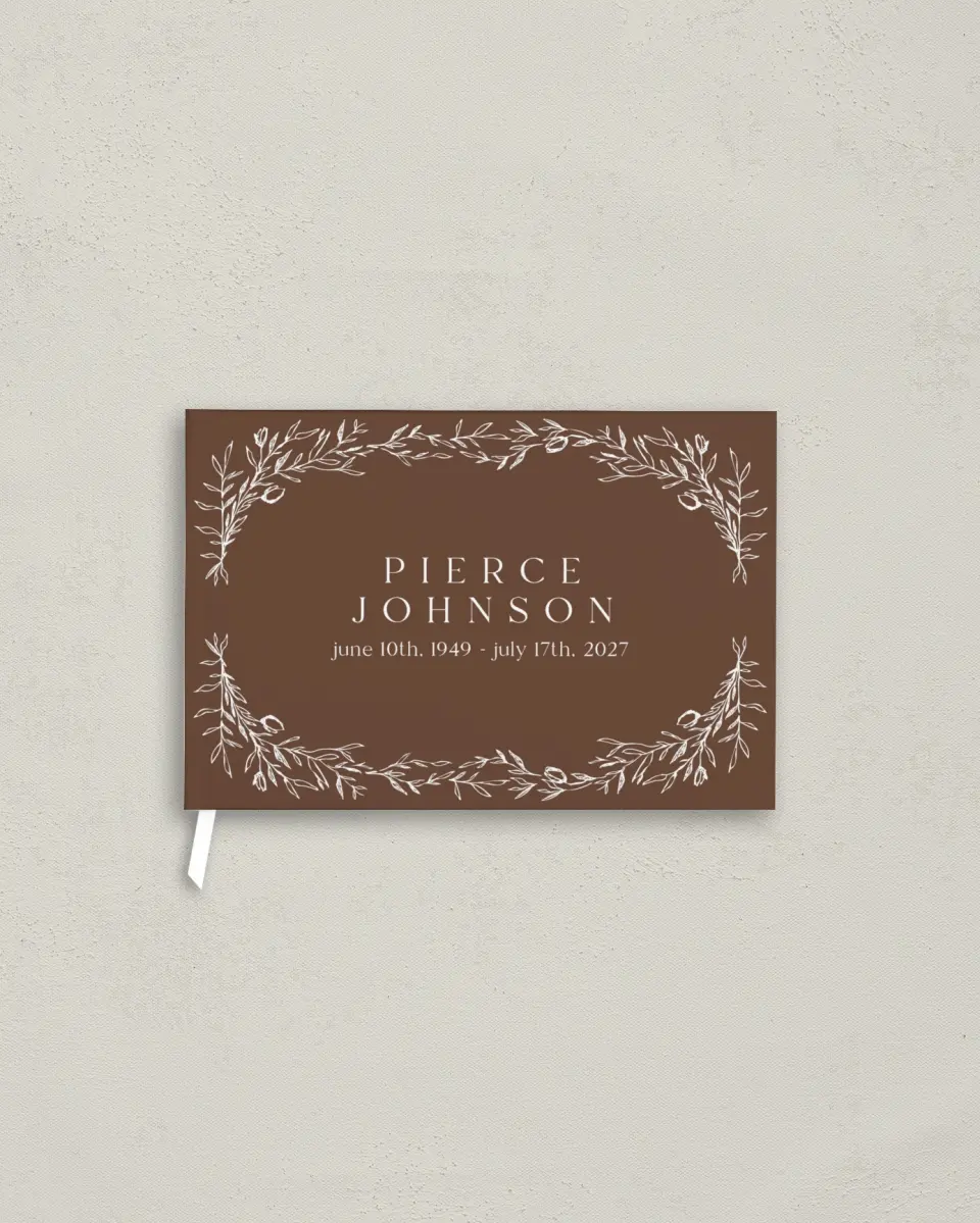 This is a 9" x 6" Memorial Guest Book called With Loving Memory printed in full color