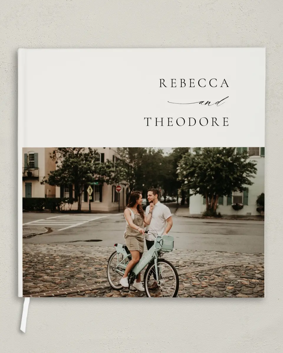 This is a 12" x 12" Wedding Guest Book called Simply Elegant printed in full color