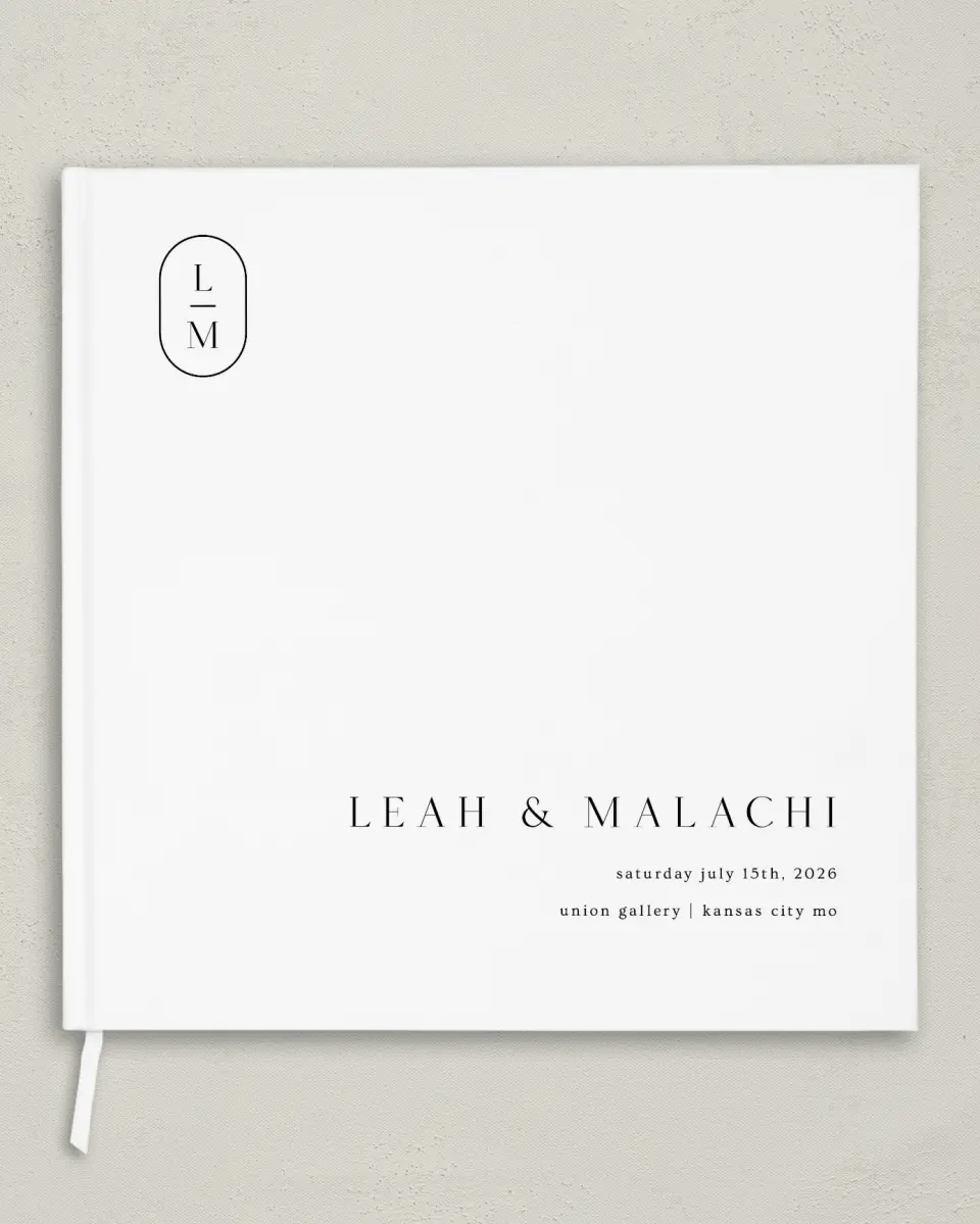 This is a 12" x 12" Wedding Guest Book called Precise Promise printed in full color