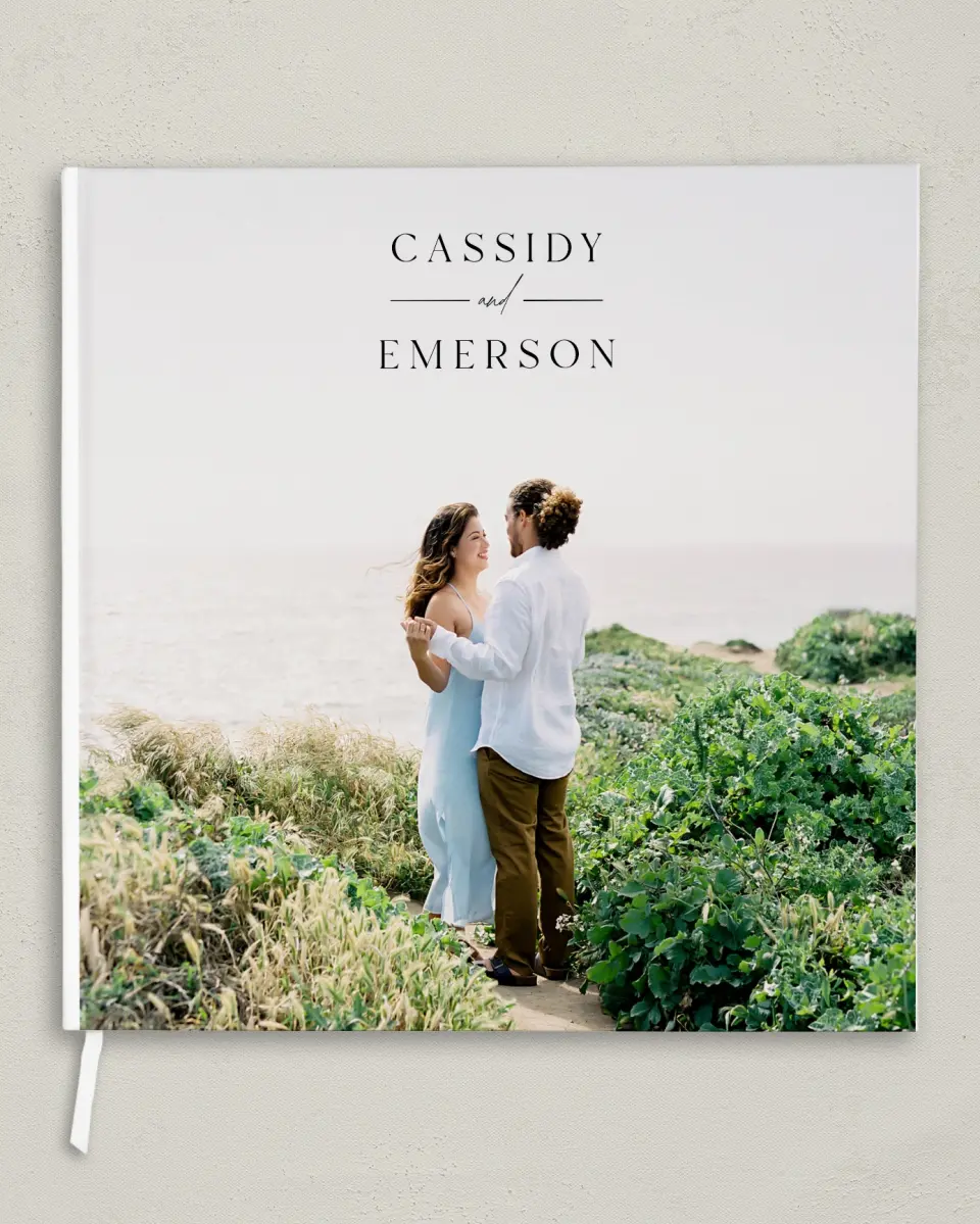 This is a 12" x 12" Wedding Guest Book called Devoted Delight printed in full color