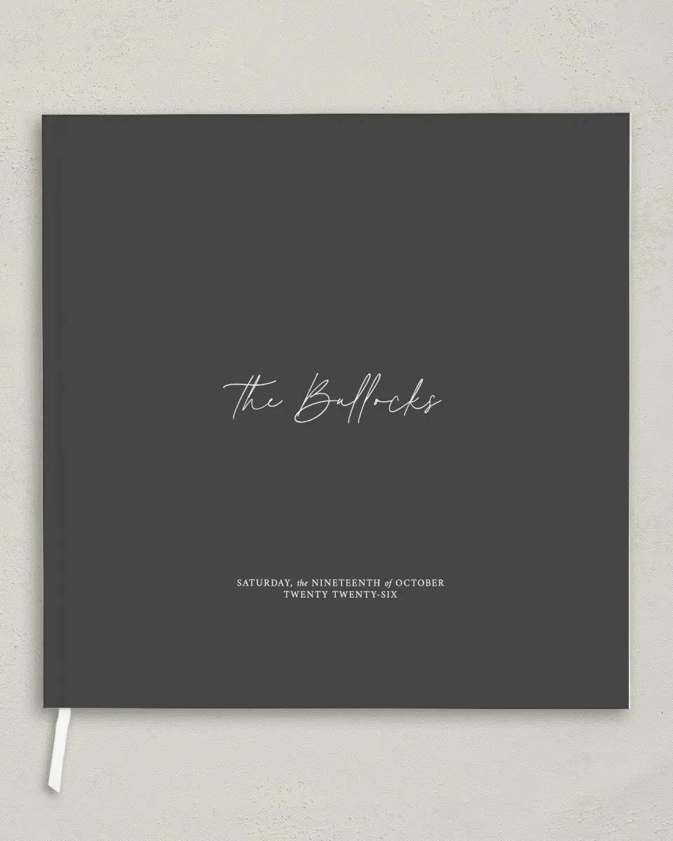 This is a 12" x 12" Wedding Guest Book called The Madelyn printed in full color
