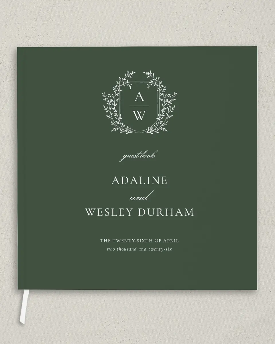 This is a 12" x 12" Wedding Guest Book called The Adaline printed in full color