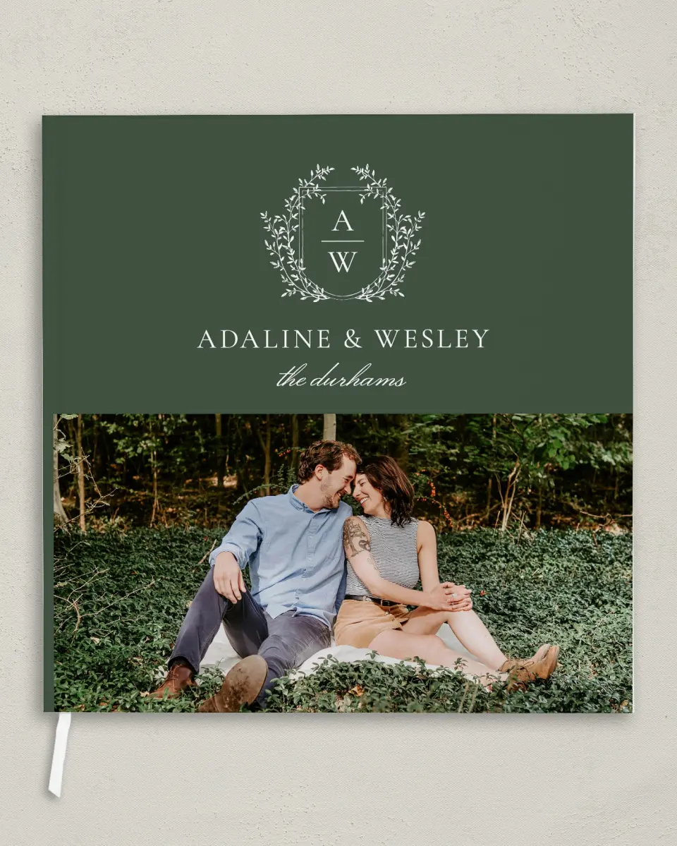 This is a 12" x 12" Wedding Guest Book called The Adaline printed in full color