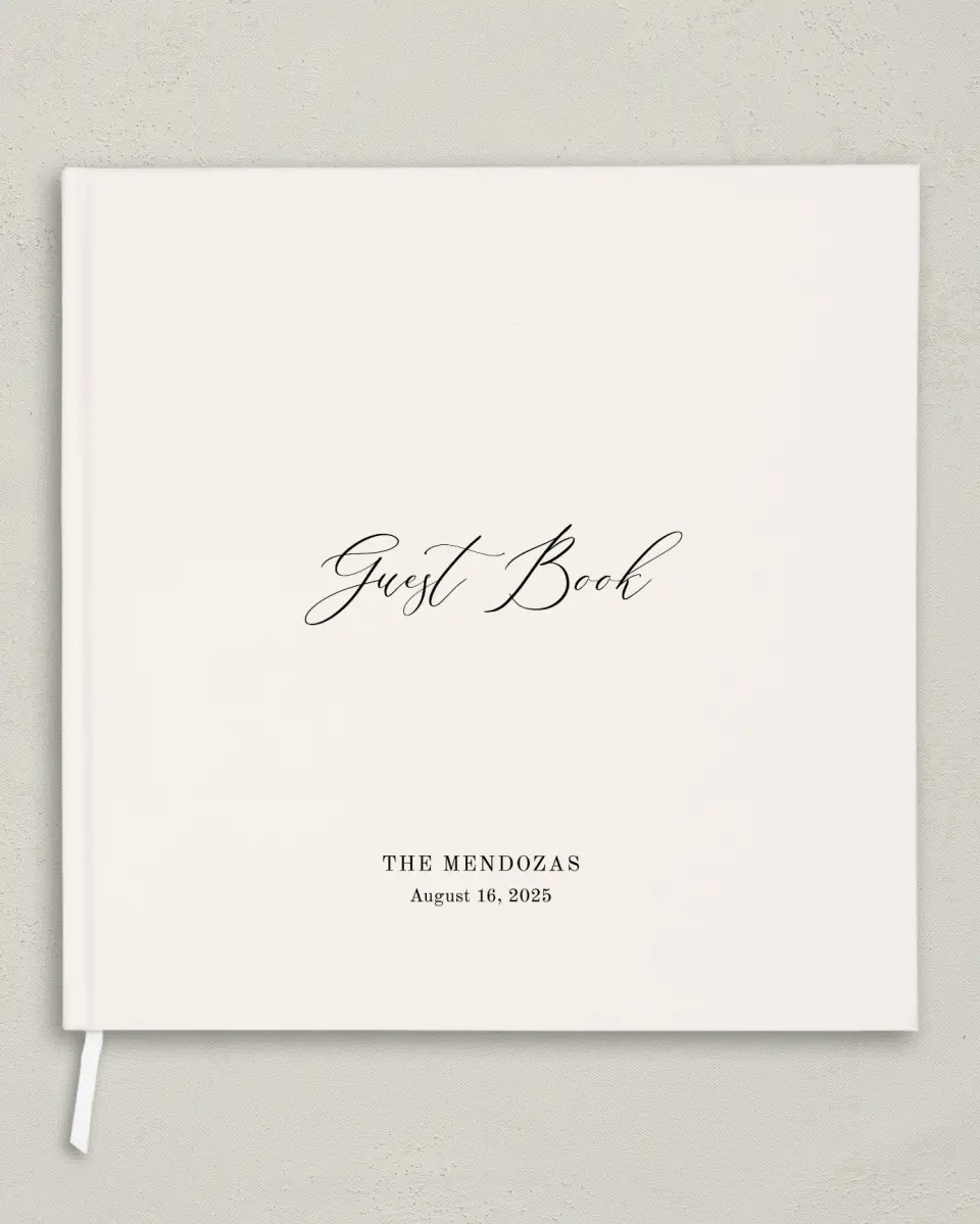 This is a 12" x 12" Wedding Guest Book called Loving Union printed in full color