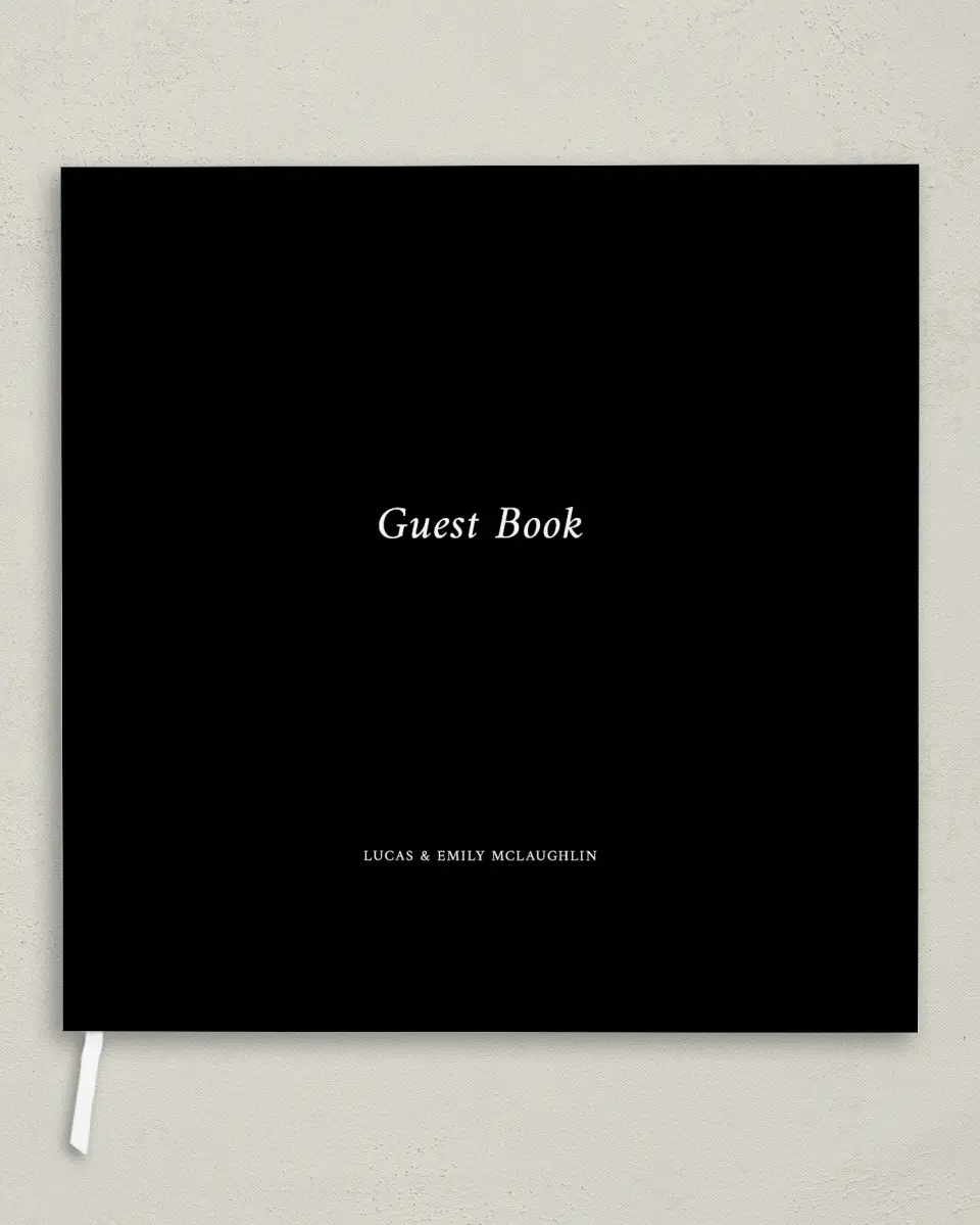 This is a 12" x 12" Wedding Guest Book called Bound Together printed in full color with Gold foil