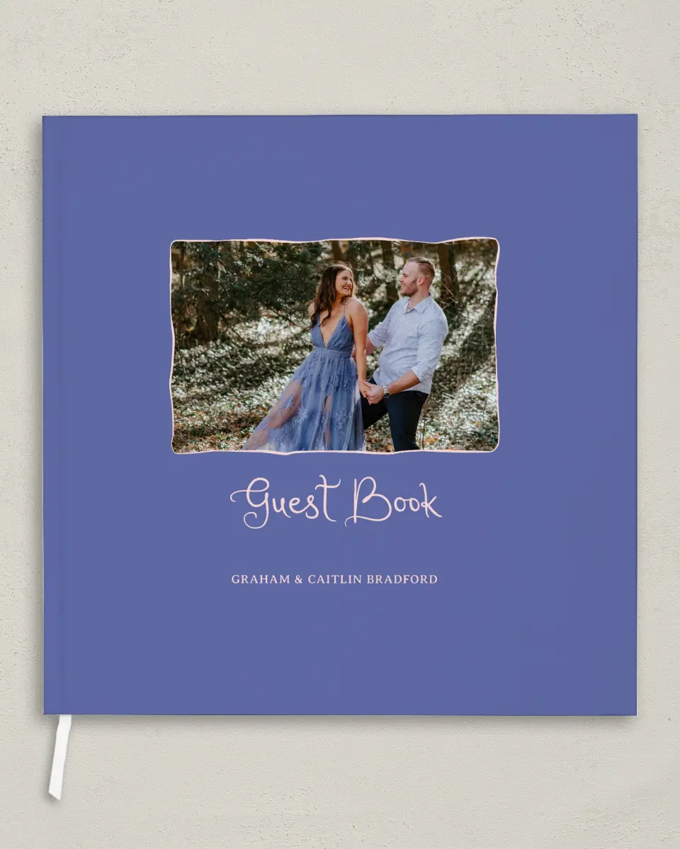 This is a 12" x 12" Wedding Guest Book called Hand-Drawn Harmony printed in full color