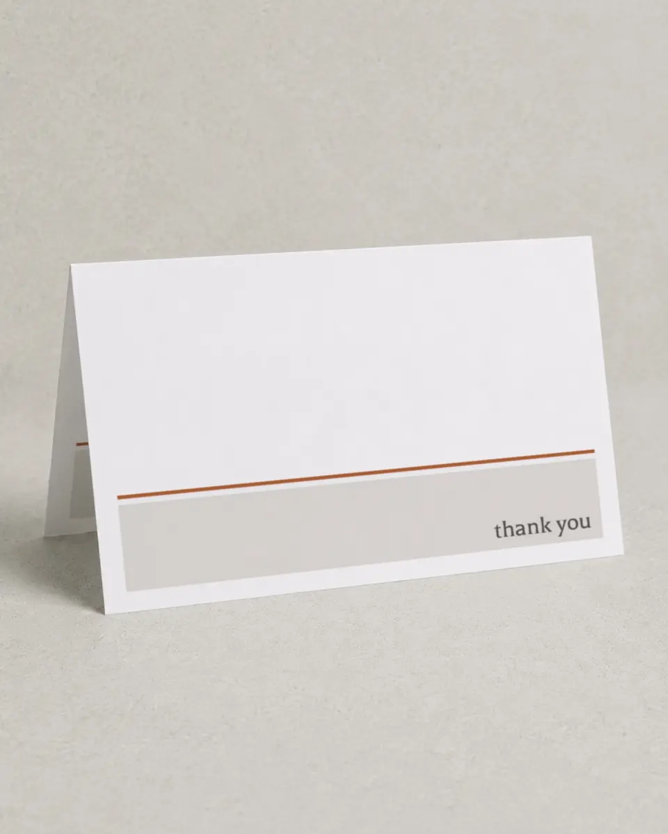 This is a 4" x 6" Folded Business Thank You Card called Square Monogram printed in full color